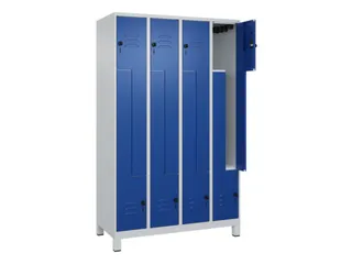 Z-garderobekast,HxBxD 1950x1200x500mm,vak B 150/300mm,draaigrendel - 2
