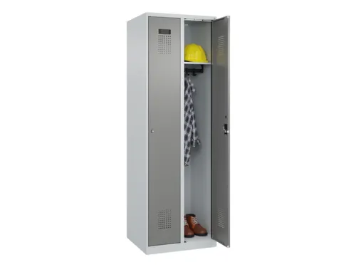 locker,HxBxD 1850x600x500mm,2vak,vak B 300mm,cil.-slot,staand op vloer