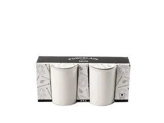 Mok Creativ Company porselein 2 stuks wit - 1