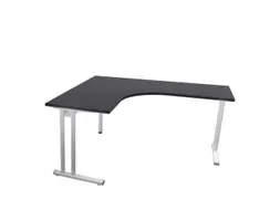 bureau in vrije vorm,HxBxD 740x1600x1400mm,vrije vorm,CC-zwart