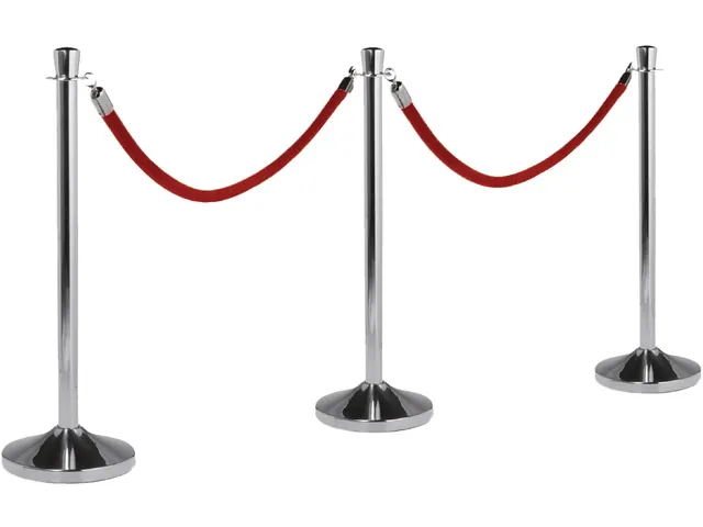 Corde Securit 150cm rouge avec embouts chromés