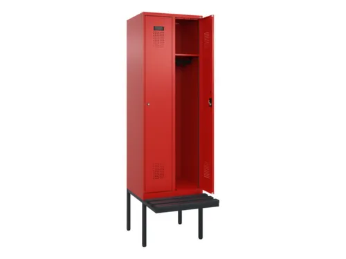 locker met bank,HxBxD 2120x600x815mm,2vak,vak B 300mm,cilinderslot