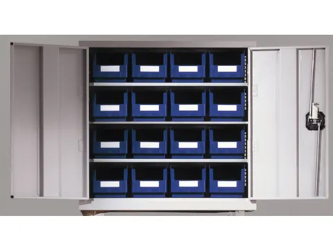 Wandkast Staalplaat 780x690x285mm 16 Magazijnbakken Pe Ral 7035