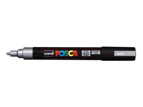 Verfstift Posca PC5M Medium Punt 1,8-2,5mm Zilver