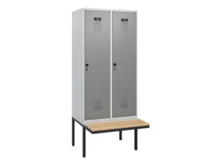 locker met bank,HxBxD 1950x800x815mm,2vak,vak B 400mm,draaigrendel - 2