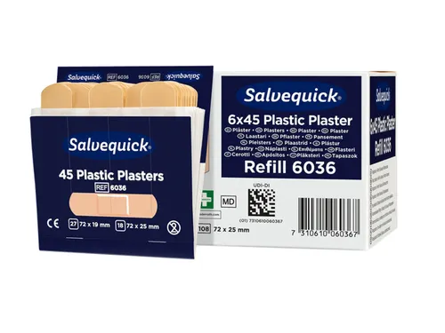 Pleisters Salvequick navulling plastic 6x 45 stuks