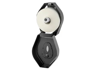 PlastiQline Toiletpapier jumborol dispenser mini kunststof zwart - 3