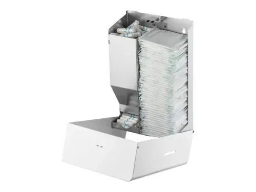 MediQo-line Maandverband- & tampondispenser klein RVS wit MQSTB P