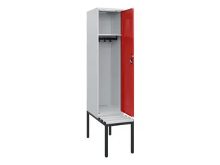 locker met bank,HxBxD 1950x400x815mm,1vak,vak B 400mm,cilinderslot - 1