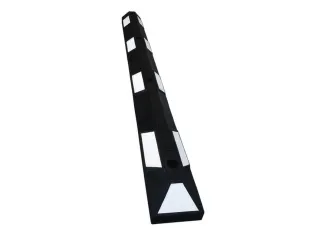 parkeerplaatsbegrenzing,B 1800mm,recyclebaar rubber,zwart/wit - 3