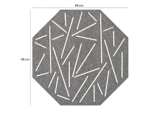 Akoestisch wandpaneel 8-hoek met patroon uitsnede 100x100cm Grijs - 2