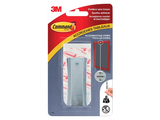 Haak Command metaal tbv oa schilderijlijsten incl bevestigingsstrip