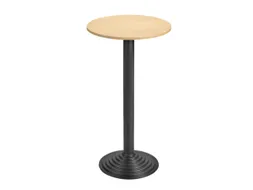 Statafel Gietijzer H 110cm Blad Ø 60cm Beuken Onderstel Zwart