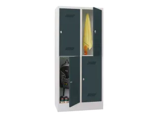 dubbeldekse locker,HxBxD 1850x800x500mm,2x2vak.,RAL7035,front RAL7016 - 2
