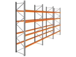 palletstelling,basis+2xaanbouw,HxBxD 4620x8500x1100mm,vakl. 3000kg - 1