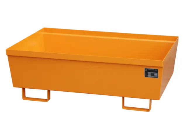 Opvangbak 2x 200l Opvangvol. 246l Oranje 415x 1200x 800mm Open