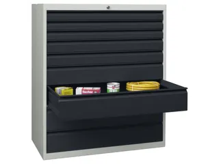 ladekast 1200x1023x600mm 9laden RAL7035 front RAL7016 - 1