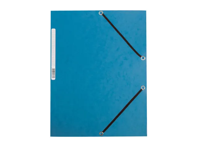 Elastomap A4 Met 3 Kleppen Karton Blauw Voor 200 Vel Pak 10 Stuks