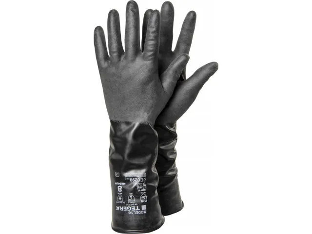 Tegera 16 butyl handschoenen, zwart, maat 7, per 10 paar