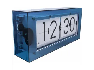 Tafel/wandklok NeXtime Big Flip 36x17x8.5cm acryl blauw - 3