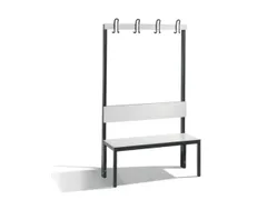 omkleedbank,HxLxD 1650x1000x407mm,HPL wit,frame staal RAL7021