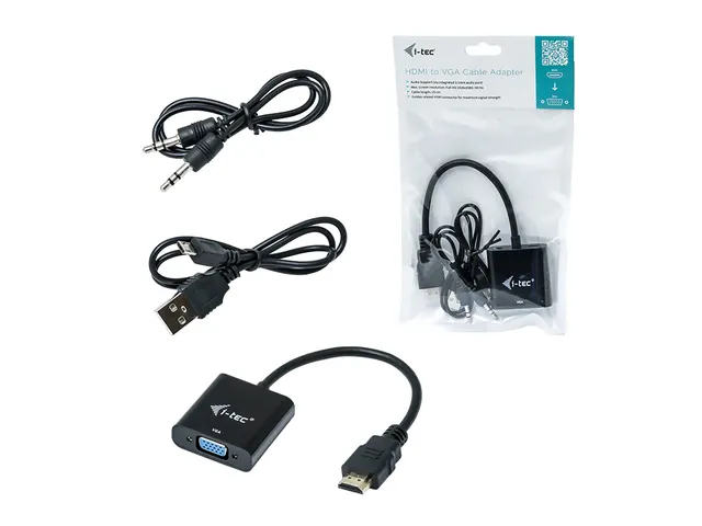 i-tec HDMI2VGAADA, 0,15 m, HDMI, VGA, Mannelijk, Vrouwelijk, 1920 x 10