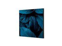 Wanddecoratie Textiel Set 40x40cm Botanische Bladeren Blauw