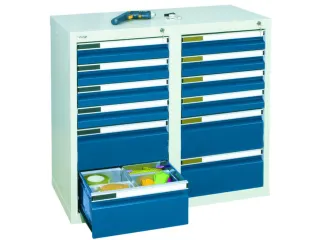 ladekast HxBxD 900x1000x500mm 12laden vergrendeling RAL7035 RAL5010 - 2