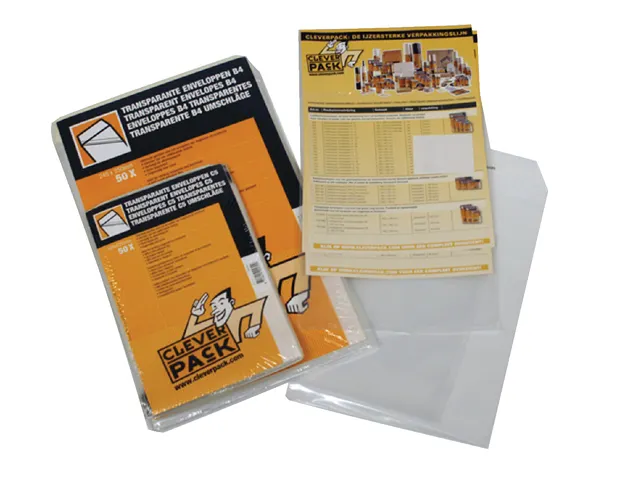 Envelop Cleverpack Akte B4 245x350mm Zelfklevend Transparant 50 Stuks