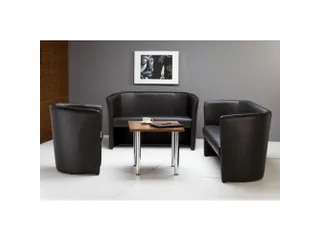 Bank Echt Leer Zit Hxbxd 46x106,6x49cm Totale Hxb 77x129xcm Zwart - 2