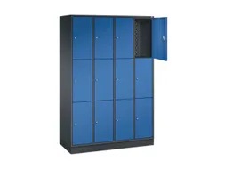 lockerkast,HxBxD 1950x1220x500mm,4x3vakken,cil.-slot,sokkel