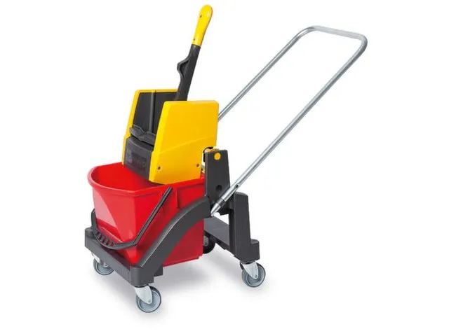 Dweilwagen,Emmer 1X17L Rood,Frame Kunststof,4Zwenkwielen