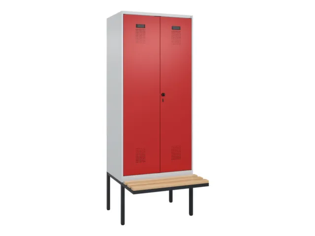 locker met bank,voor scheiding van kleding,HxBxD 2120x800x815mm,2vak