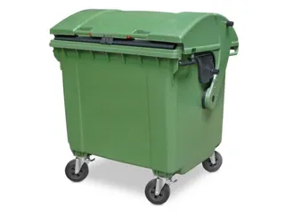 Vuilcontainers,1100l,romp HDPE groen,HxBxD 1460x1370x1210mm - 2