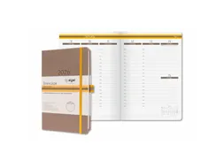 Weekagenda Linescape A5 2026 (EN) bruin Hardcover verticale indeling