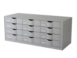 ladeblok,12xDIN A4,v. kastinbouw,HxBxD 329x857x342mm,Polystyreen,grijs