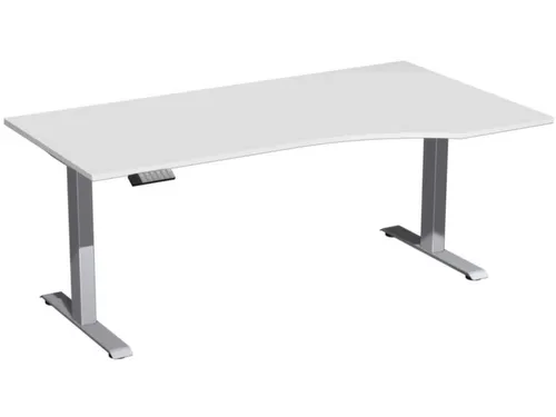 In hoogte verstelbaar bureau in vrije vorm,HxBxD 630-1280x1800x1000mm