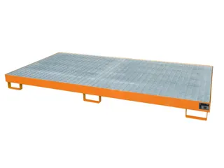 stellingopvangbak,opvangvol. 240l,HxBxD 210x2650x1300mm,m. rooster - 2