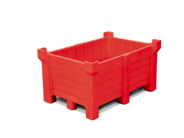 stapelbak,HxLxB 600x800x1000mm,260l,PE,rood,Wanden gesloten