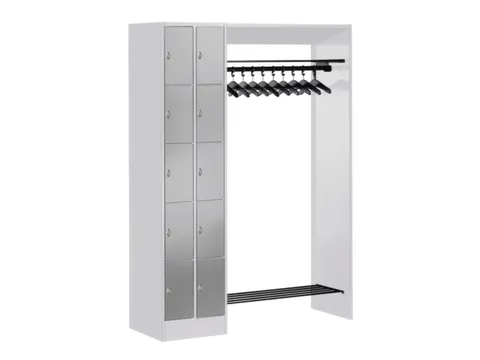 locker met kapstok,HxBxD 1950x1410x480mm,romp RAL7016,front RAL7016