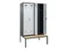 locker met bank,voor scheiding van kleding,HxBxD 2120x1200x815mm,4vak