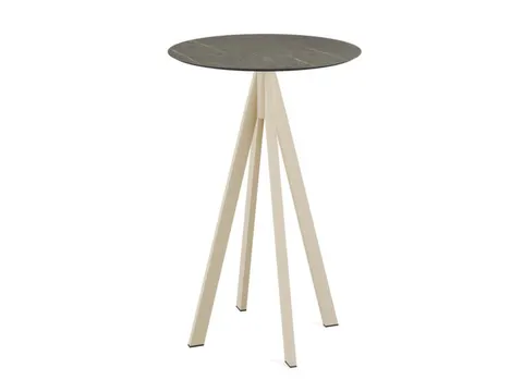 statafel,HxØ 1090x700mm,rond,4voeten zandkleuren