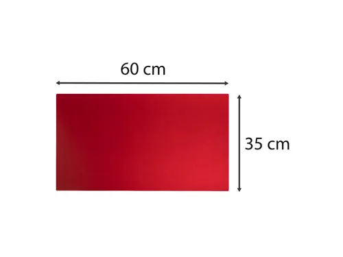 Onderlegger PU 35x60cm zwart/rood