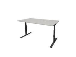 Bureau Linesto Plus Hoogte instelbaar 140x80cm blad Grijs T-poot Zwart