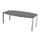 vergadertafel HxBxD 74x200x120cm vatvormig MS-donkergrijs 4voeten Alu
