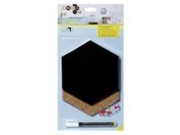 Krijt+ prikbord Securit Hexagon set 7 stuks zwart + 1 marker