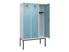 locker,HxBxD 2120x1200x500mm,3vak,vak B 400mm,cil.-slot,voetonderstel