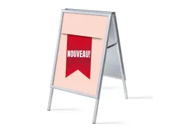 Stoepbord A1 complete set met print "NOUVEAU" Rood