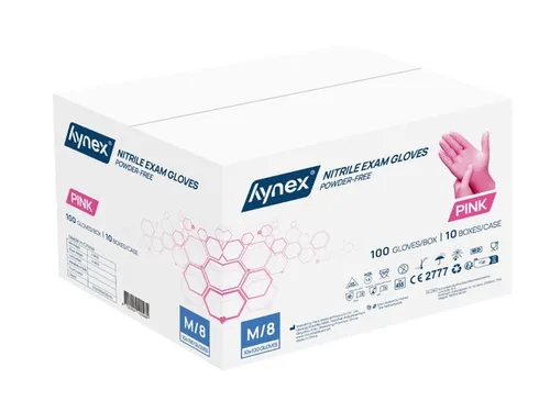 Handschoen Hynex nitril M roze 3.5gr 100 stuks
