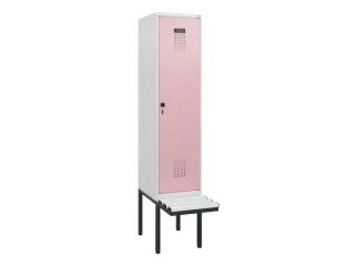 locker met bank,HxBxD 1950x400x815mm,1vak,vak B 400mm,draaigrendel - 2